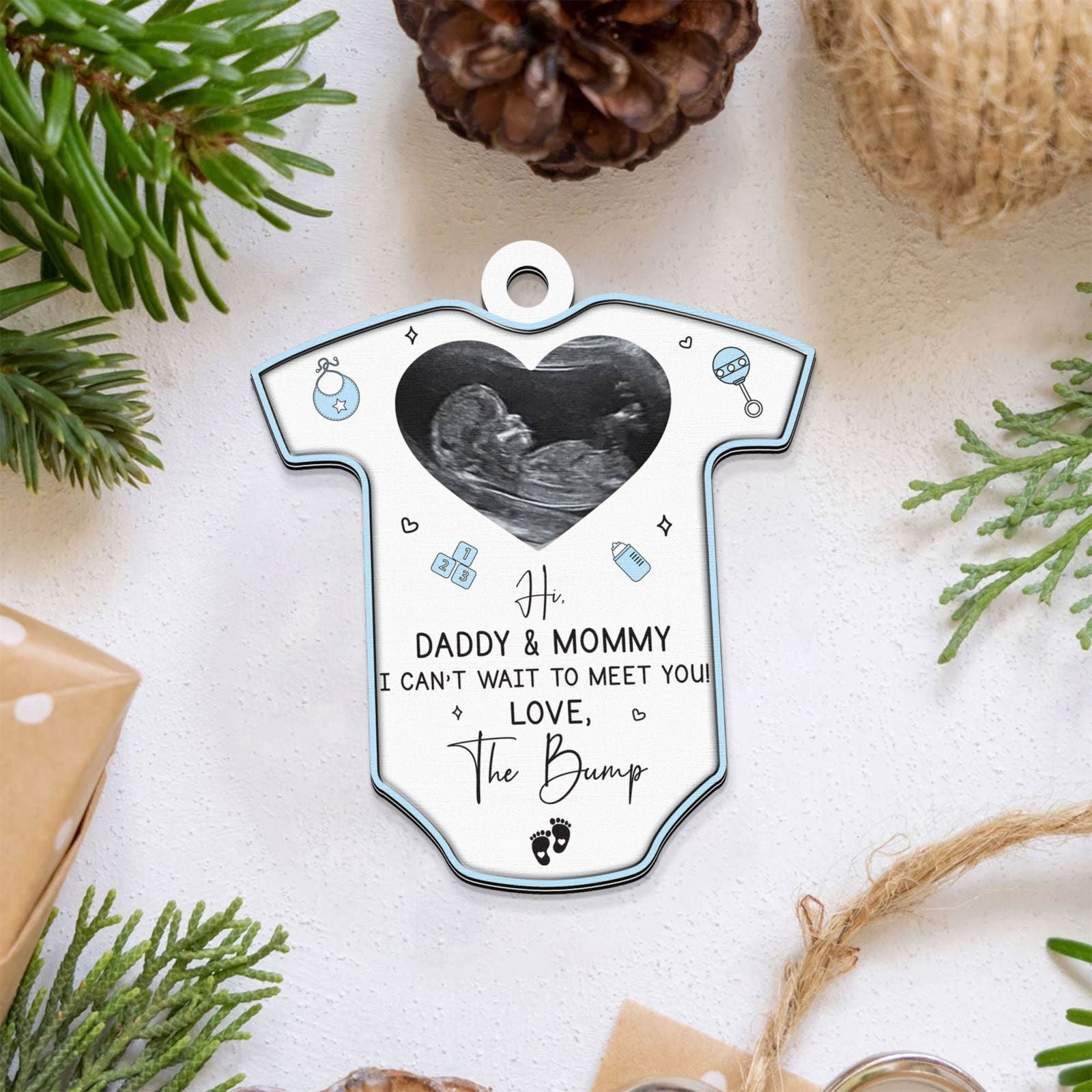 Ultrasound Baby's First Christmas Ornament, Birth Announcement Ornament CF709 - 19Gifts