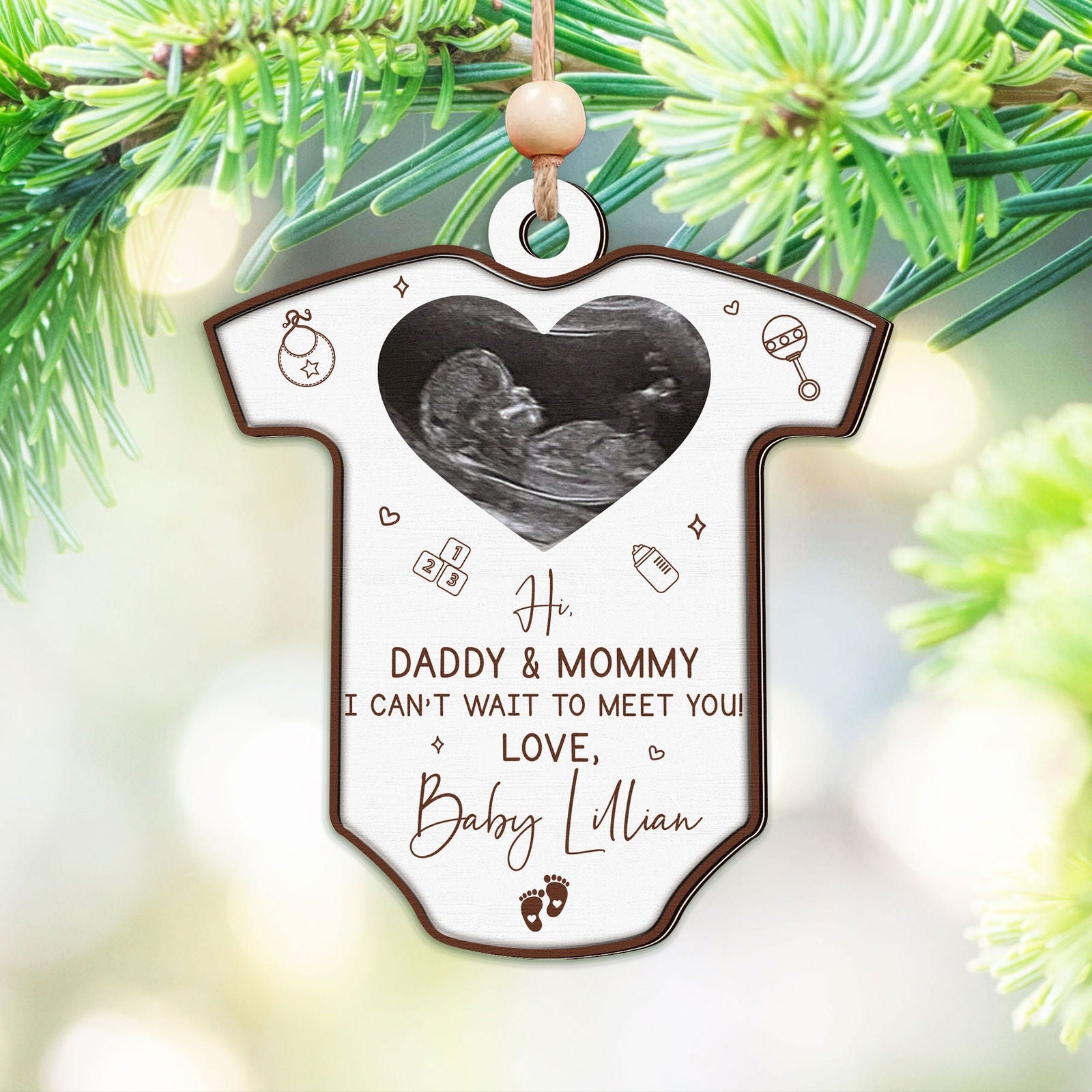 Ultrasound Baby's First Christmas Ornament, Birth Announcement Ornament CF709 - 19Gifts