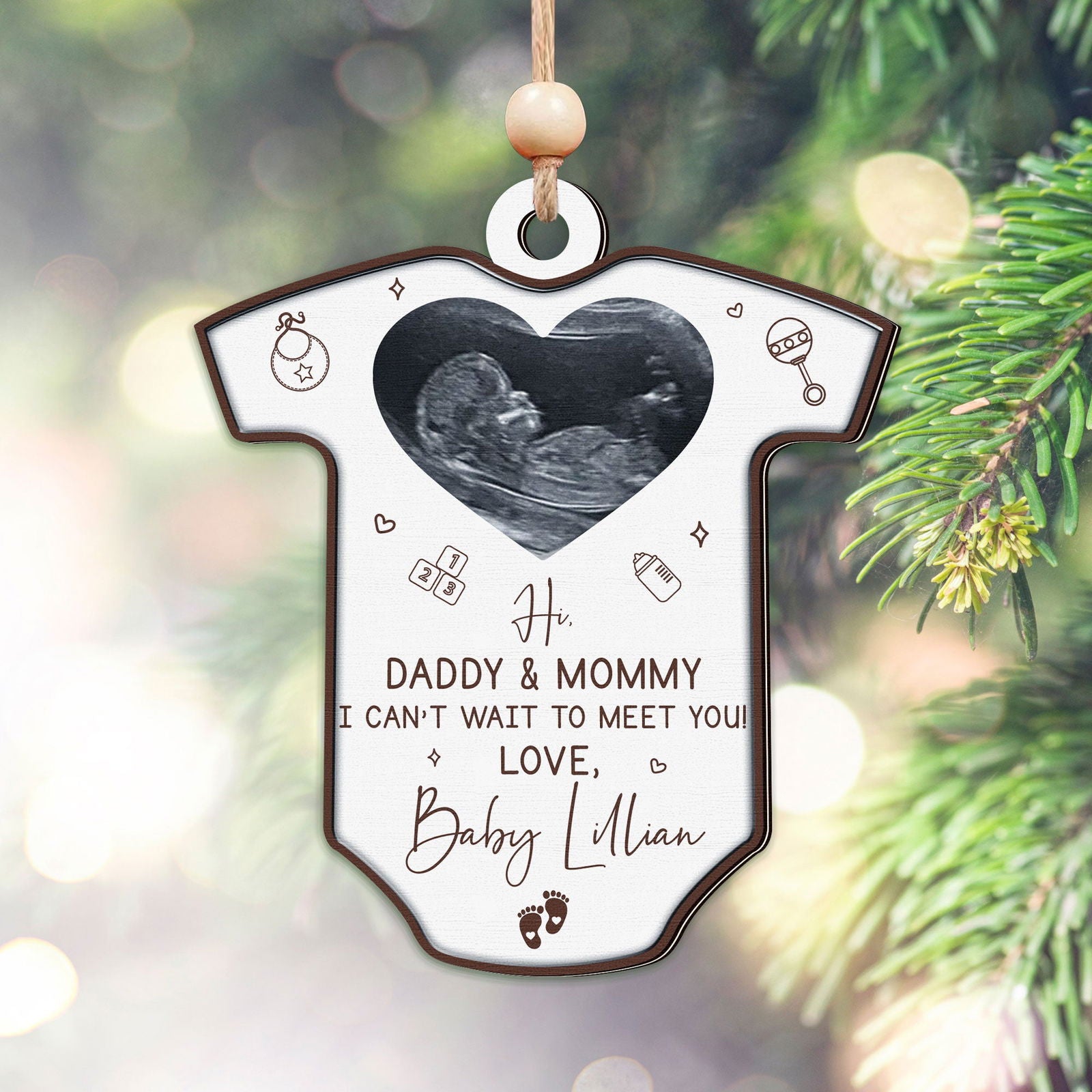 Ultrasound Baby's First Christmas Ornament, Birth Announcement Ornament CF709 - 19Gifts