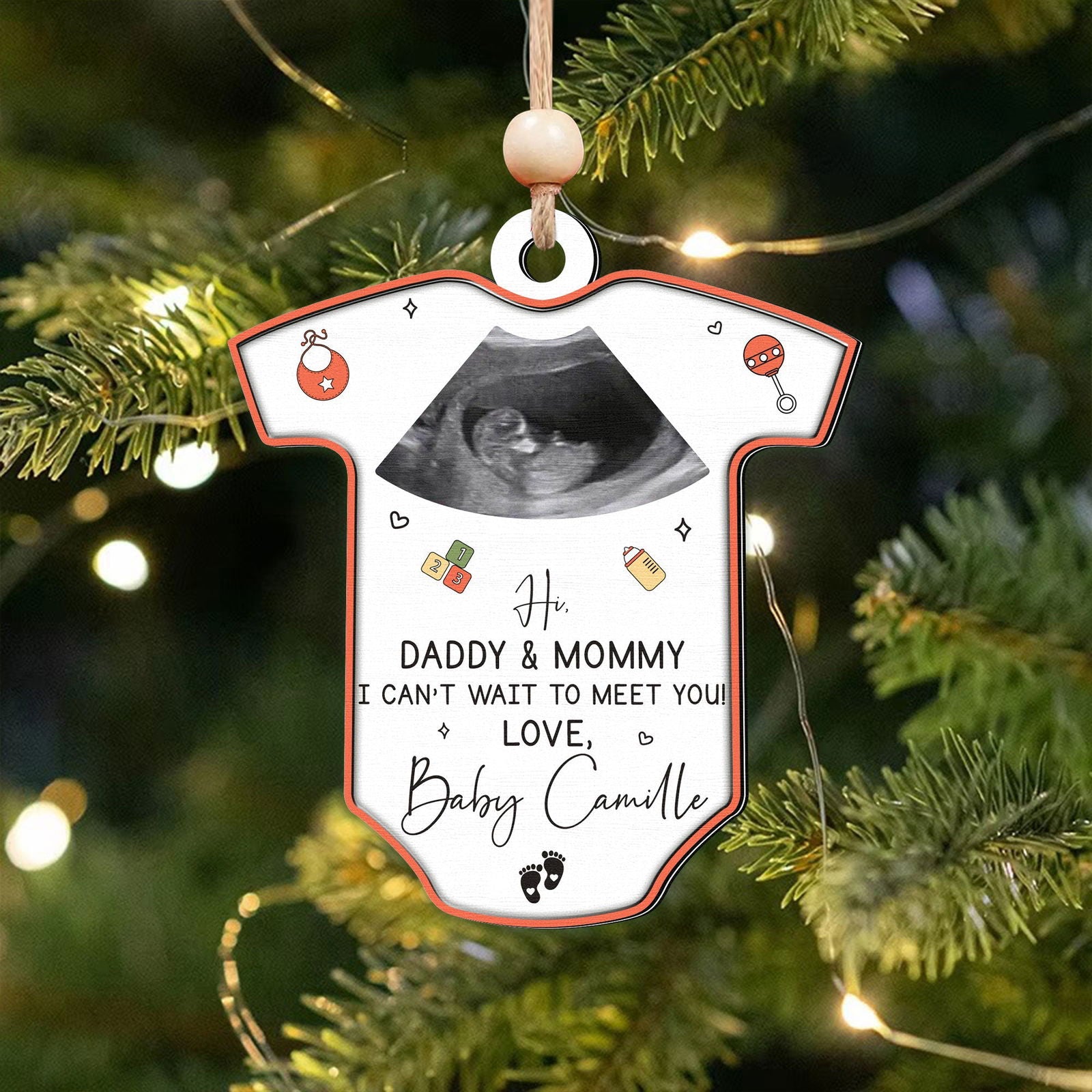 Ultrasound Baby's First Christmas Ornament, Birth Announcement Ornament CF709 - 19Gifts