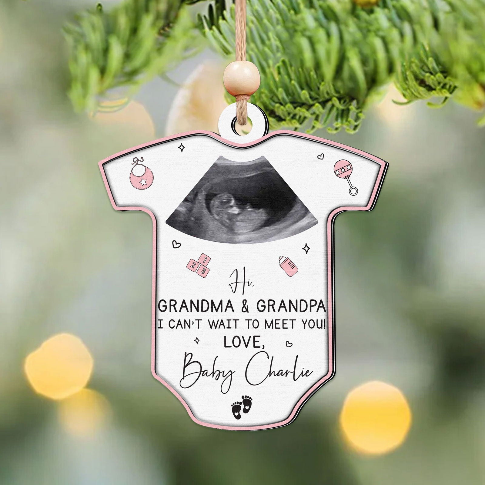 Ultrasound Baby's First Christmas Ornament, Birth Announcement Ornament CF709 - 19Gifts