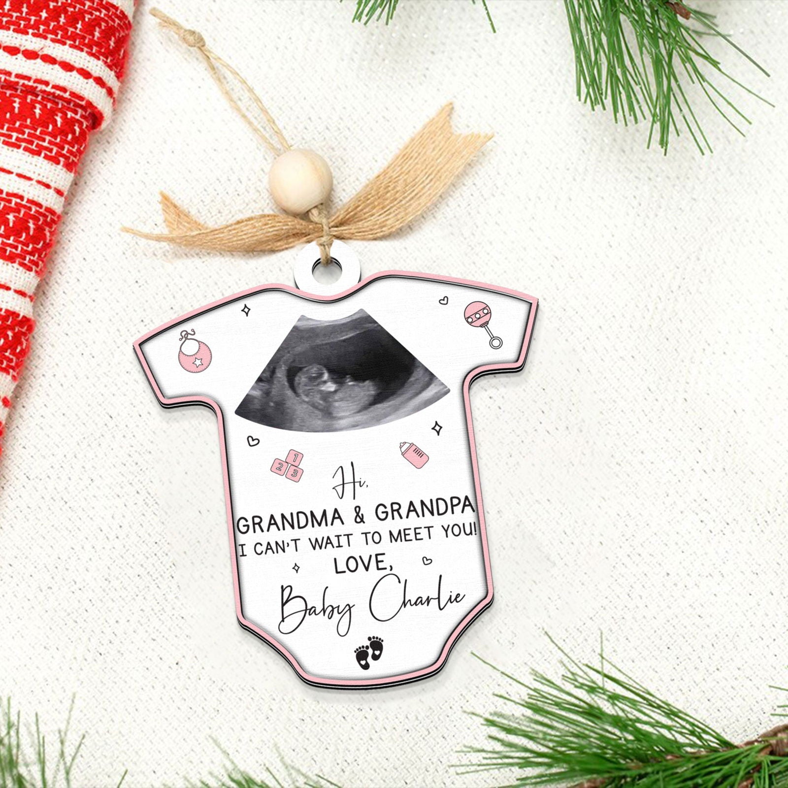 Ultrasound Baby's First Christmas Ornament, Birth Announcement Ornament CF709 - 19Gifts