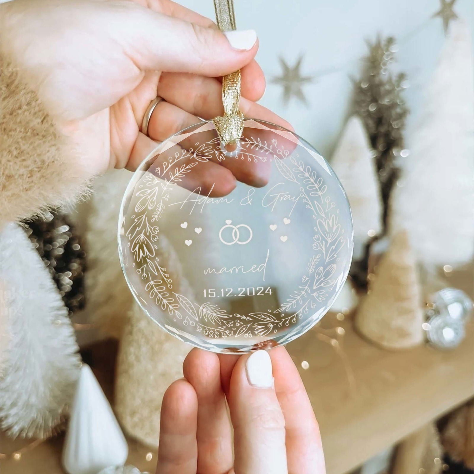 Wedding Christmas Ornament, Custom Location Map Wedding Ornament GX05-8 - 19Gifts