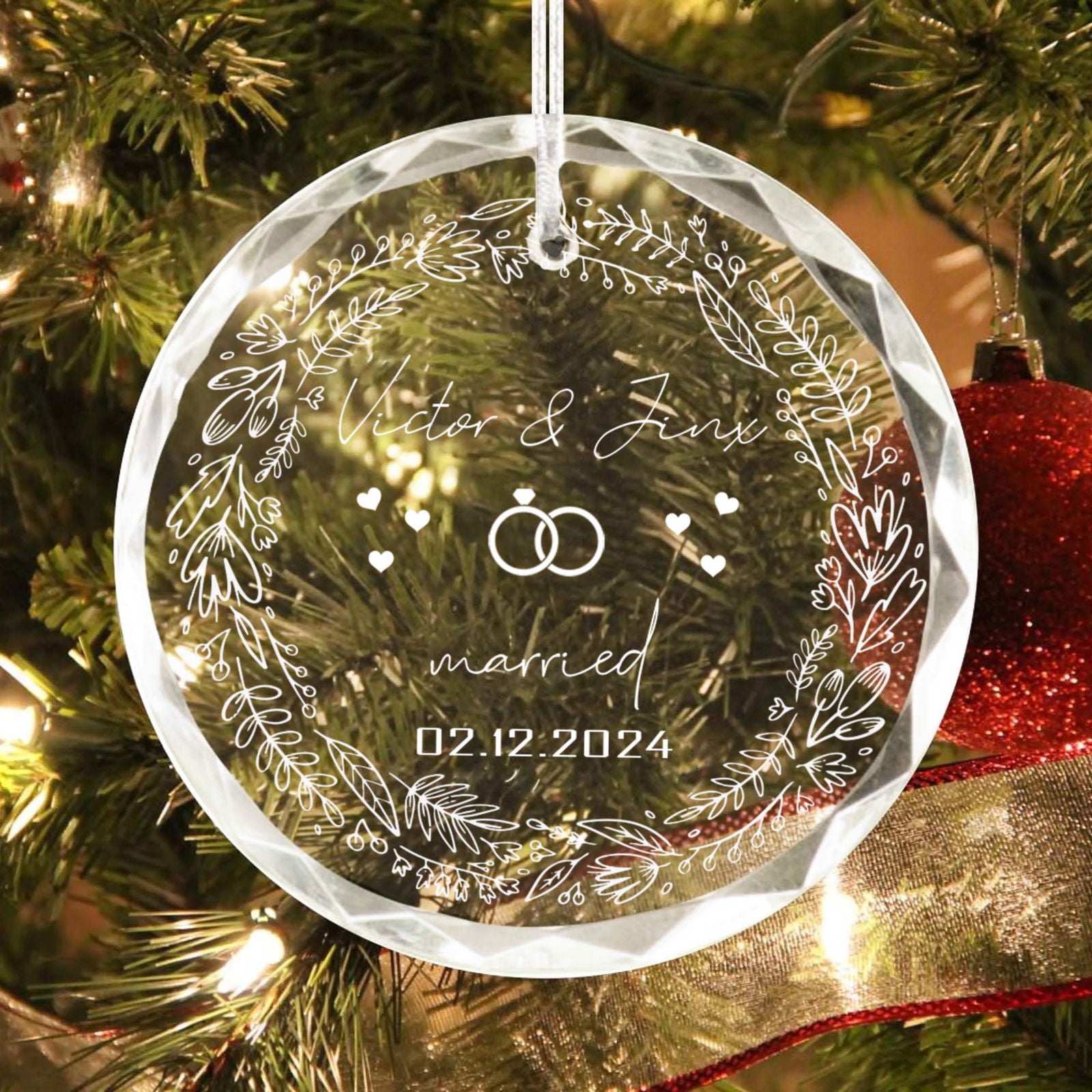 Wedding Christmas Ornament, Custom Location Map Wedding Ornament GX05-8 - 19Gifts