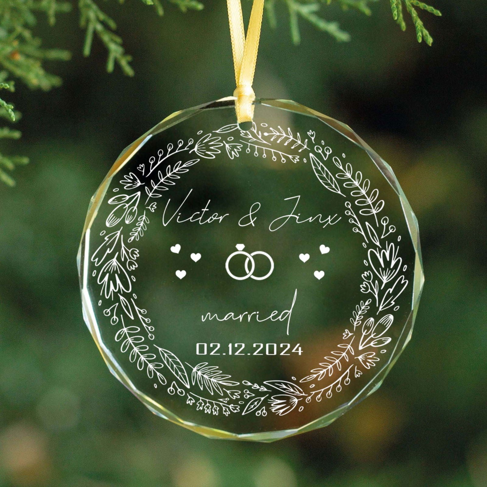 Wedding Christmas Ornament, Custom Location Map Wedding Ornament GX05-8 - 19Gifts