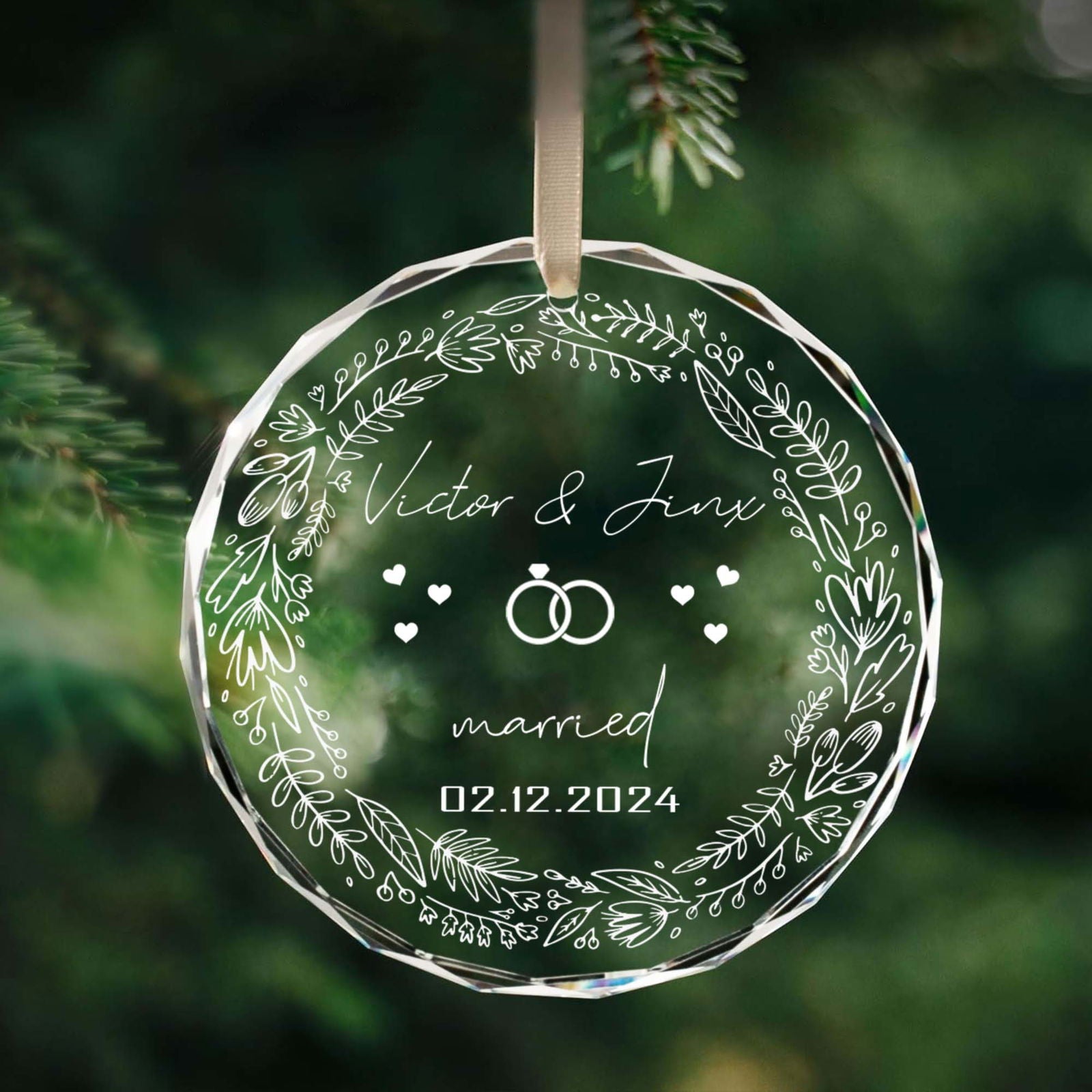 Wedding Christmas Ornament, Custom Location Map Wedding Ornament GX05-8 - 19Gifts