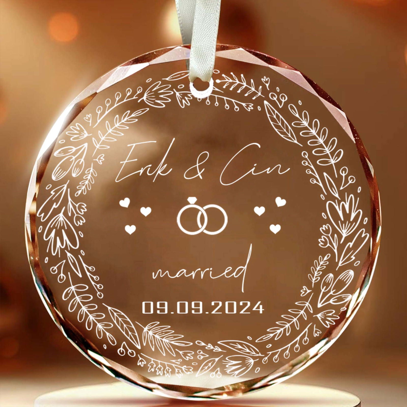 Wedding Christmas Ornament, Custom Location Map Wedding Ornament GX05-8 - 19Gifts