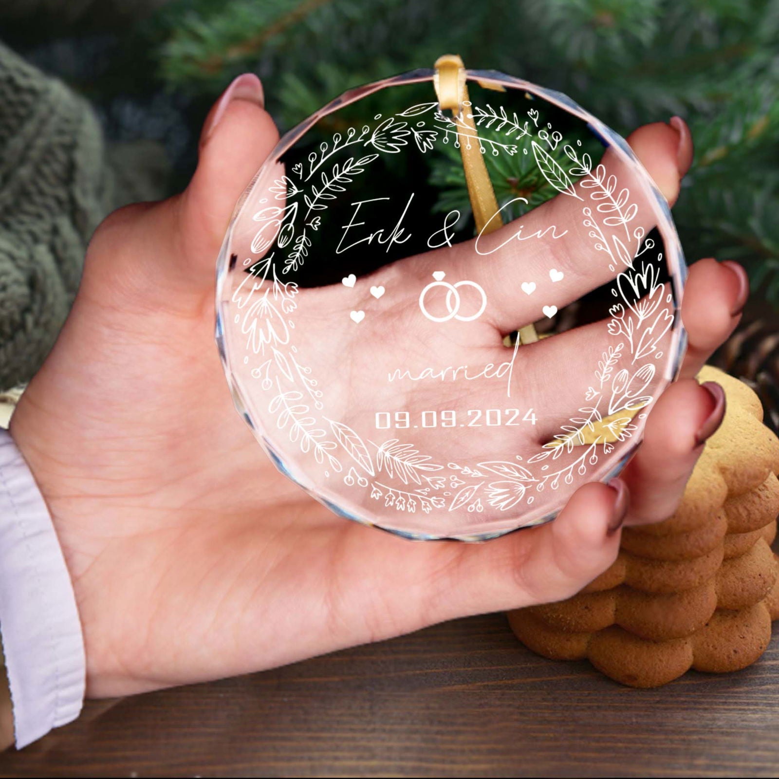 Wedding Christmas Ornament, Custom Location Map Wedding Ornament GX05-8 - 19Gifts