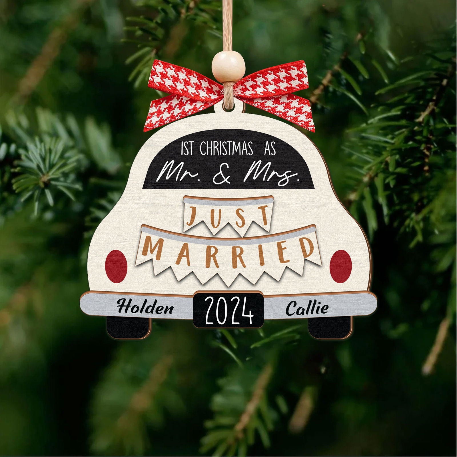 Wedding Gifts, Two Layer First Christmas Married Ornament 2024, OW03-01 - 19Gifts