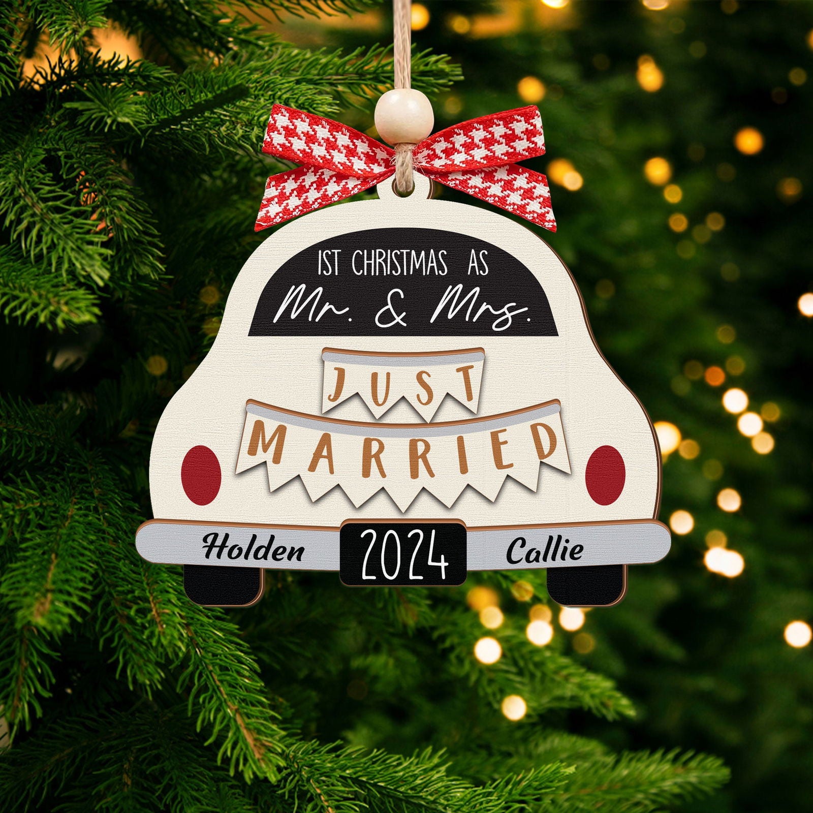 Wedding Gifts, Two Layer First Christmas Married Ornament 2024, OW03-01 - 19Gifts