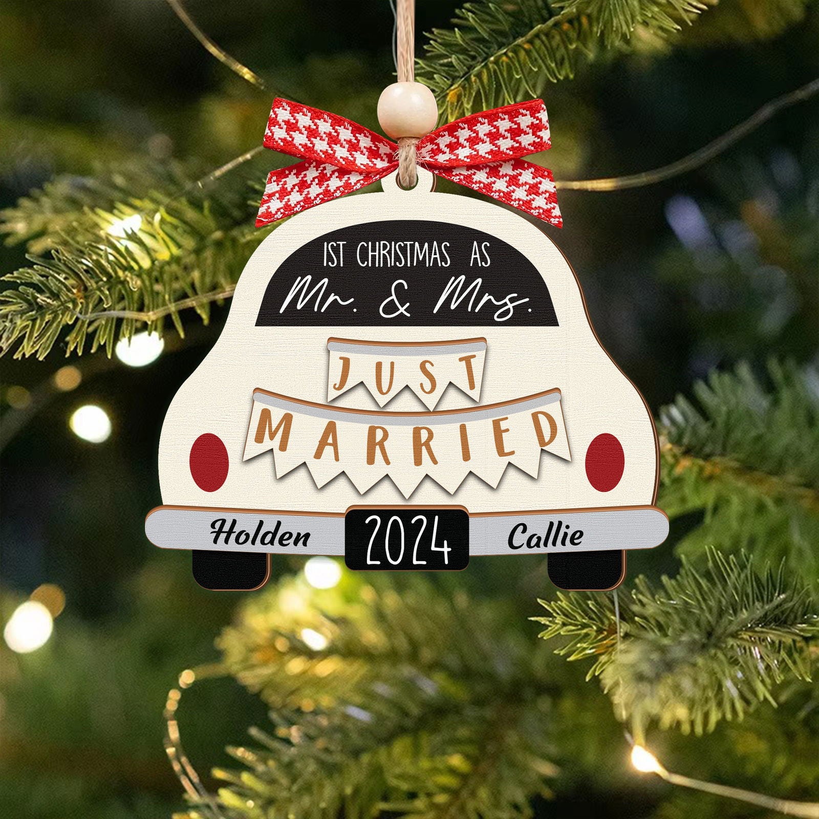 Wedding Gifts, Two Layer First Christmas Married Ornament 2024, OW03-01 - 19Gifts