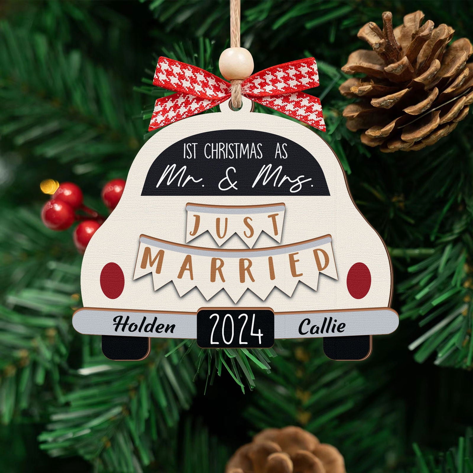 Wedding Gifts, Two Layer First Christmas Married Ornament 2024, OW03-01 - 19Gifts