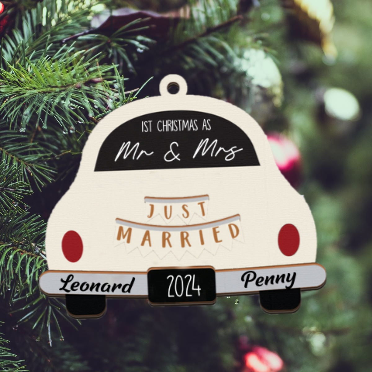 Wedding Gifts, Two Layer First Christmas Married Ornament 2024, OW03-01 - 19Gifts