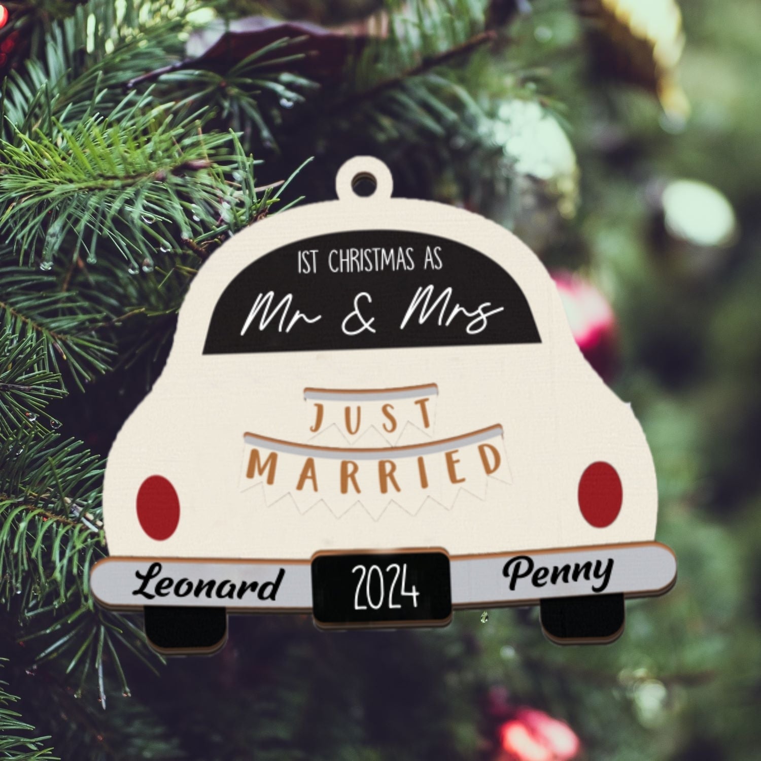 Wedding Gifts, Two Layer First Christmas Married Ornament 2024, OW03-01 - 19Gifts