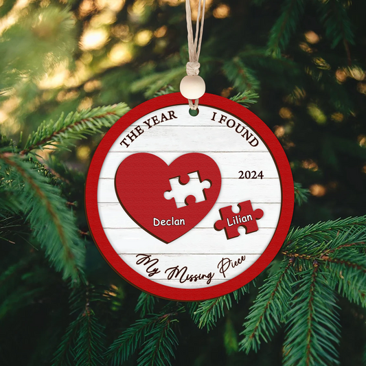 You Are My Missing Piece Ornament, Couple Christmas Ornament, Newly Wed 2024 Gift, Couple Anniversary 	CF671 - 19Gifts