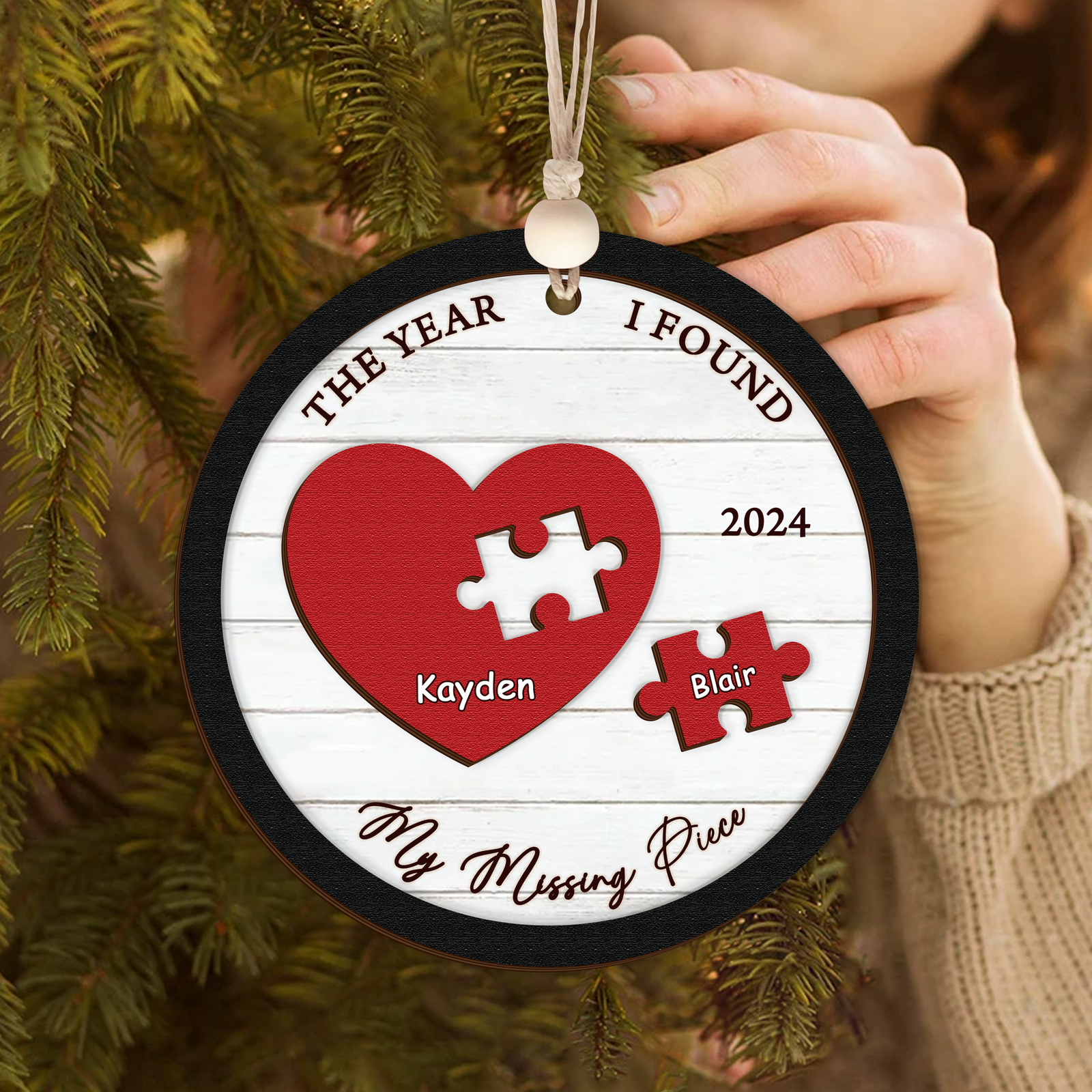 You Are My Missing Piece Ornament, Couple Christmas Ornament, Newly Wed 2024 Gift, Couple Anniversary 	CF671 - 19Gifts
