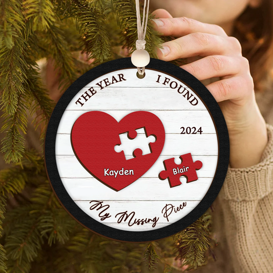 You Are My Missing Piece Ornament, Couple Christmas Ornament, Newly Wed 2024 Gift, Couple Anniversary 	CF671 - 19Gifts