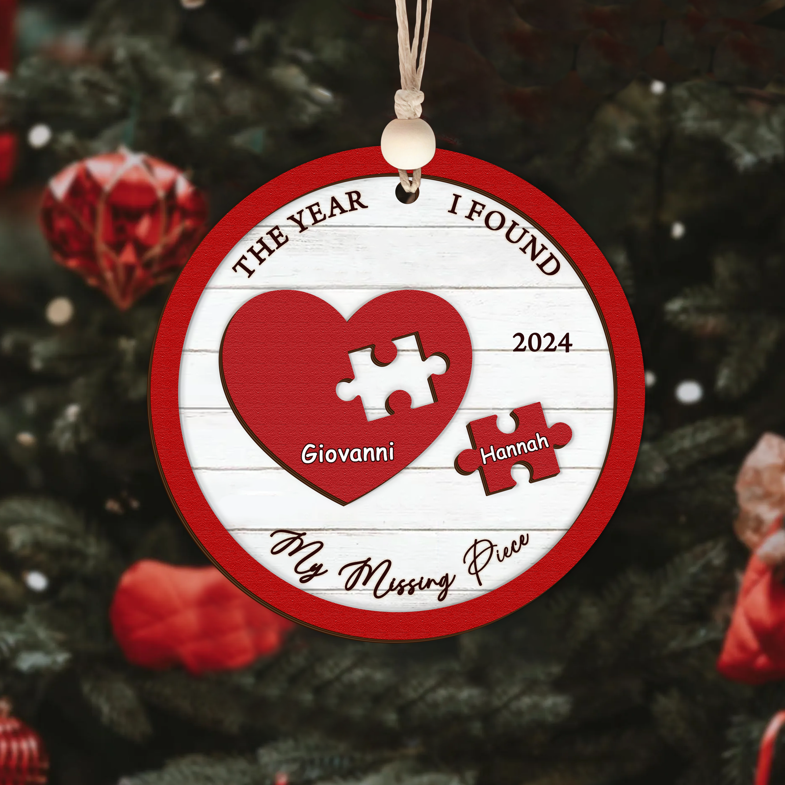 You Are My Missing Piece Ornament, Couple Christmas Ornament, Newly Wed 2024 Gift, Couple Anniversary 	CF671 - 19Gifts