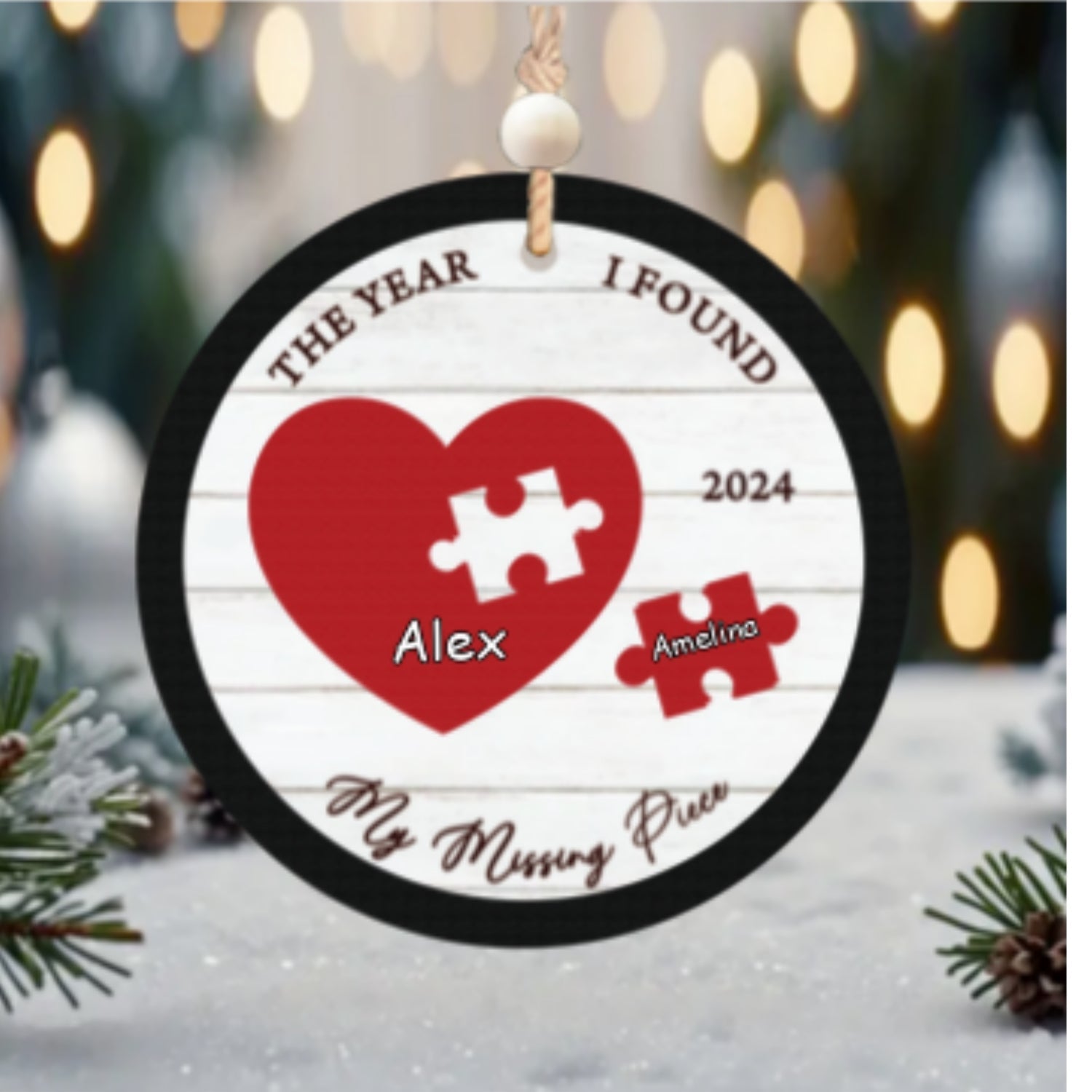 You Are My Missing Piece Ornament, Couple Christmas Ornament, Newly Wed 2024 Gift, Couple Anniversary 	CF671 - 19Gifts
