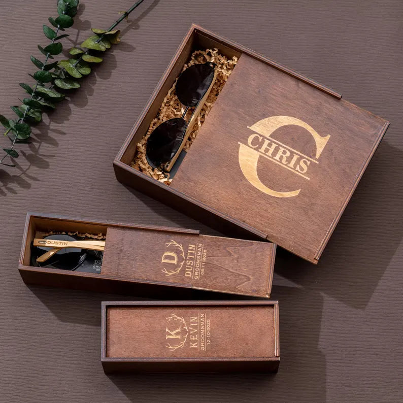 Personalized Groomsmen Gifts Box, Engraved Wooden Box for Wedding, Best Man Gift, Groomsmen Cigar Box, Groomsmen Proposal, Empty Wooden Box, Cigar Gift Box, Groomsmen Proposal