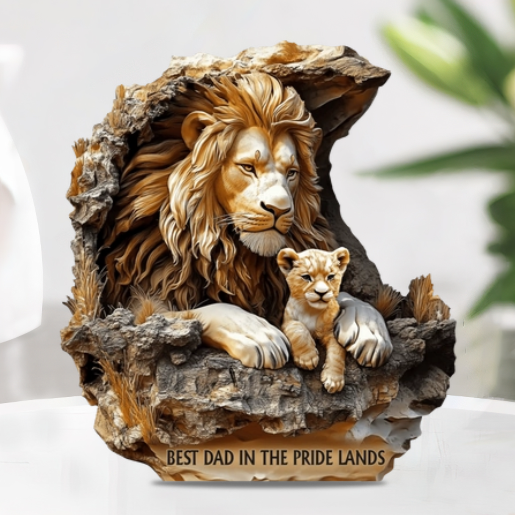 Papa Lion, The Father's Day Gift, Best Dad In The Pride Lands, Personalized The Force Custom Shaped Acrylic Plaque, Custom Geek Gift For Men, Home Decor, Unique Star Wars Decor